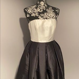 Black and white gown